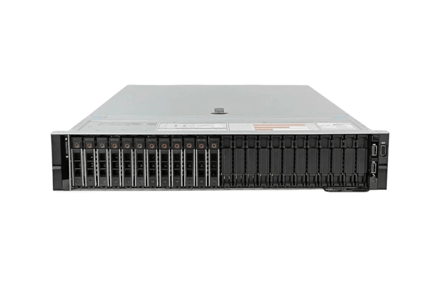 Refurbished Dell PowerEdge R740xd 24-Bay 2.5" with 4-Bay rear flex bay SFF server front view
