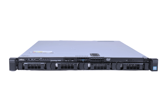 Refurbished Dell PowerEdge R430 4-Bay 3.5" hot-swap 1U server, front view