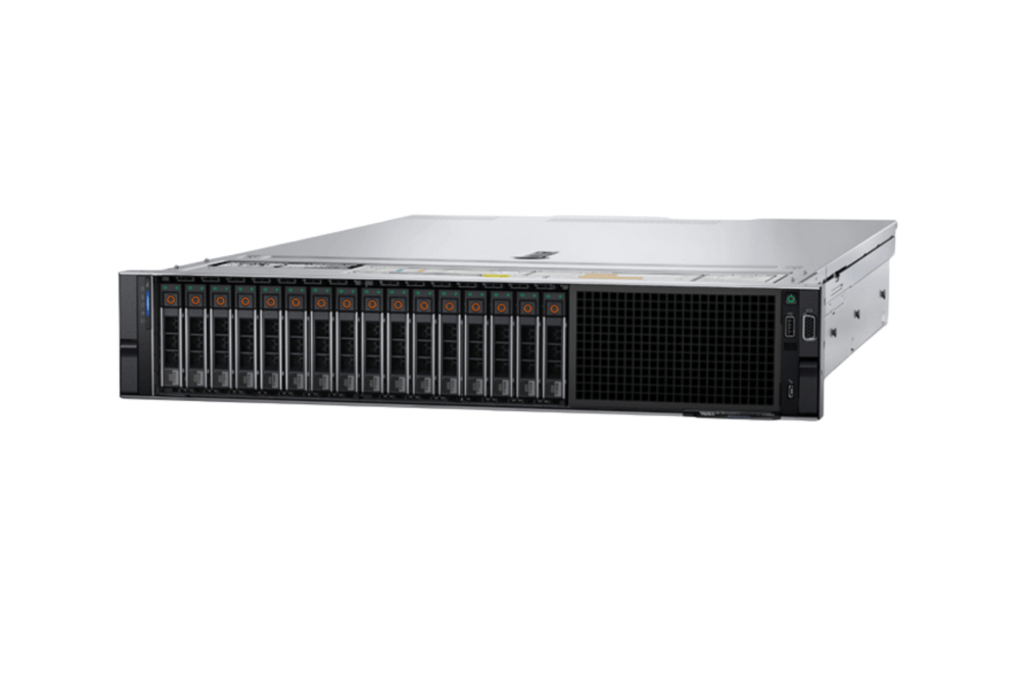 Refurbished Dell PowerEdge R550 16-Bay 2.5" SFF 2U server three-quarter configuration view