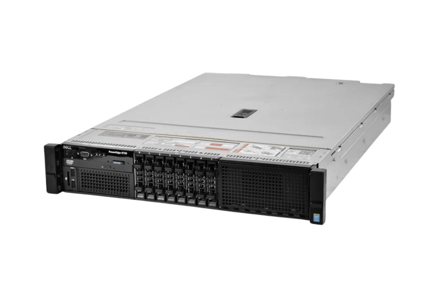 Refurbished Dell PowerEdge R730 8-Bay 2.5" 2U rack server chassis view
