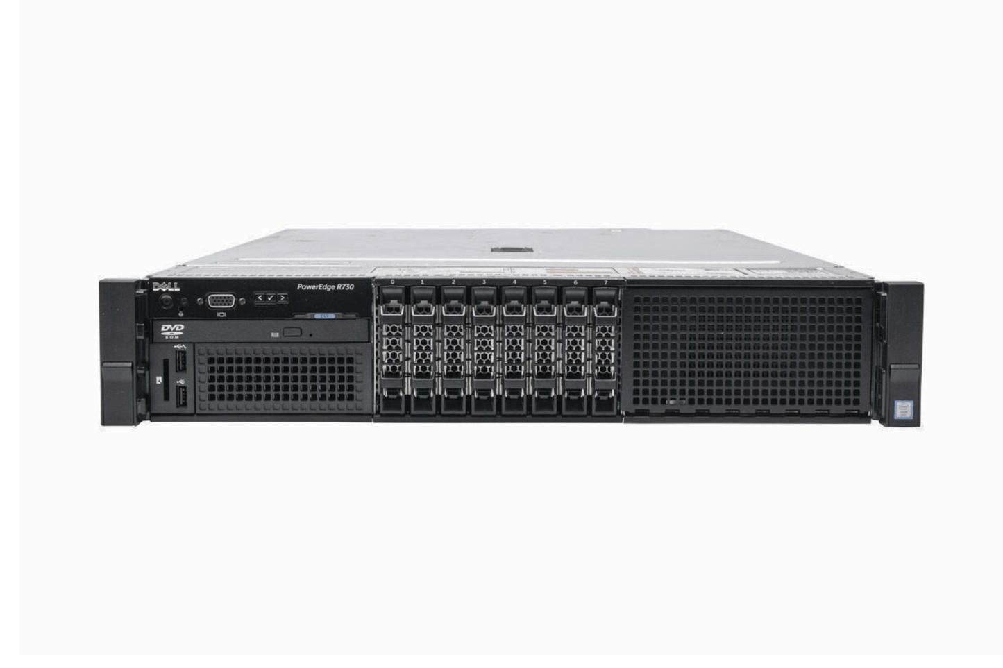 Refurbished Dell PowerEdge R730 8-Bay 2.5" 2U rack server front view