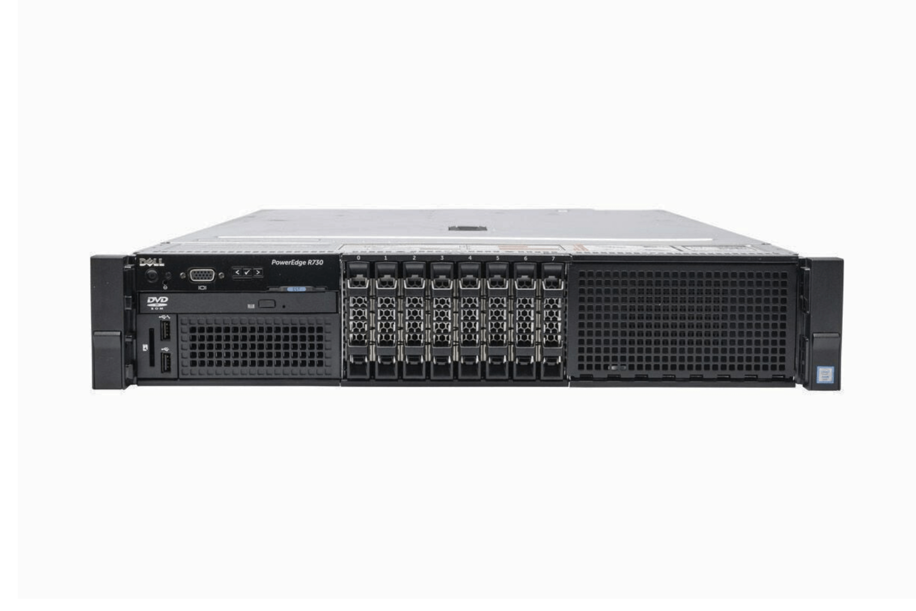 Refurbished Dell PowerEdge R730 8-Bay 2.5" 2U rack server front view