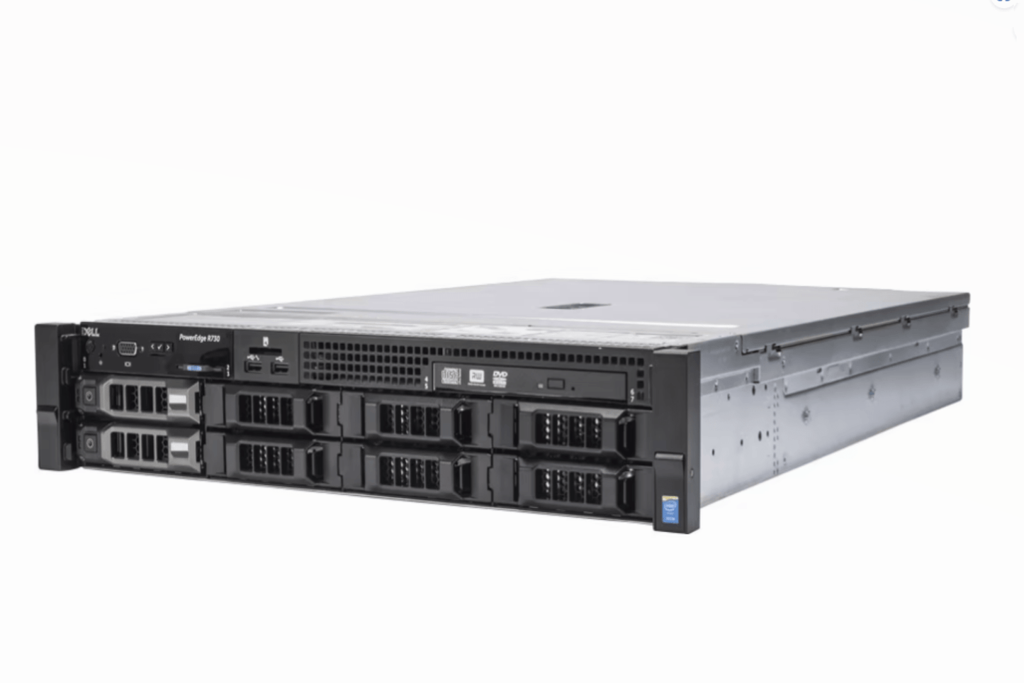 Refurbished Dell PowerEdge R730 8-Bay 3.5" LFF 2U rack server chassis view