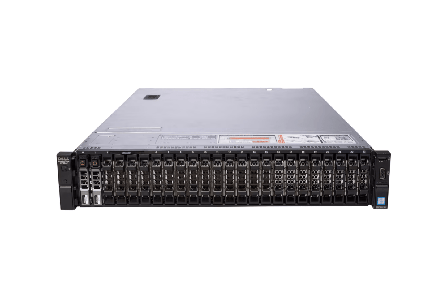 Refurbished Dell PowerEdge R730xd 24-Bay 2.5" SFF storage server front view