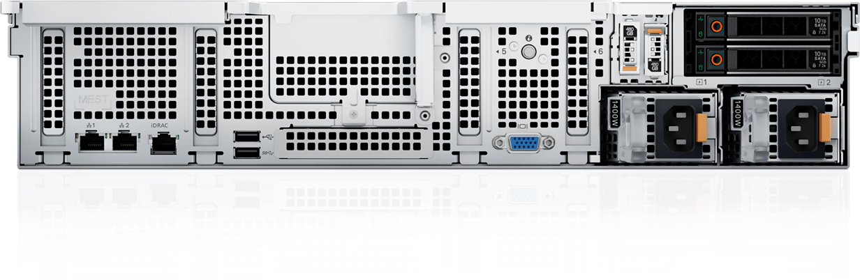 New Dell PowerEdge R760xs 8-Bay 2.5" 2U server rear panel view