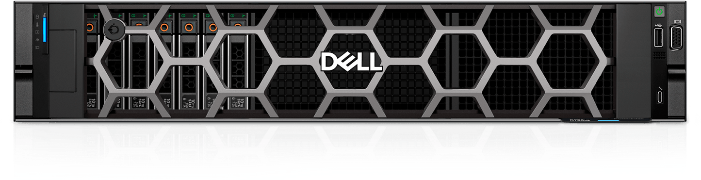 New Dell PowerEdge R760xs 8-Bay 2.5" 2U server angled front view