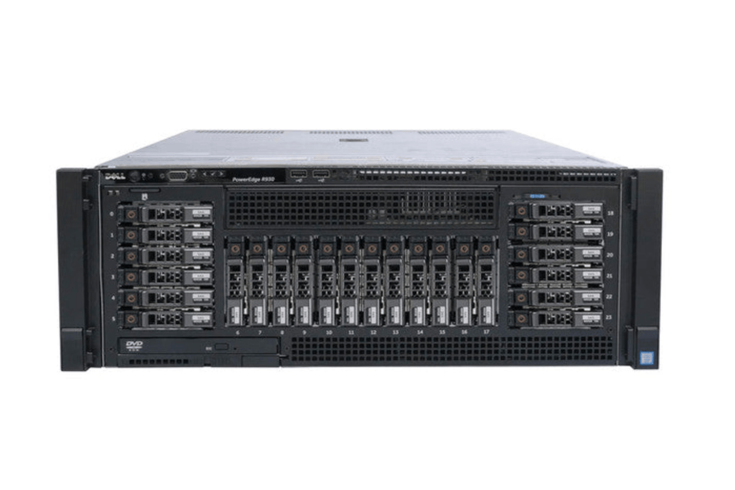 Refurbished Dell PowerEdge R930 24-Bay 2.5" 4U 4-socket server front view