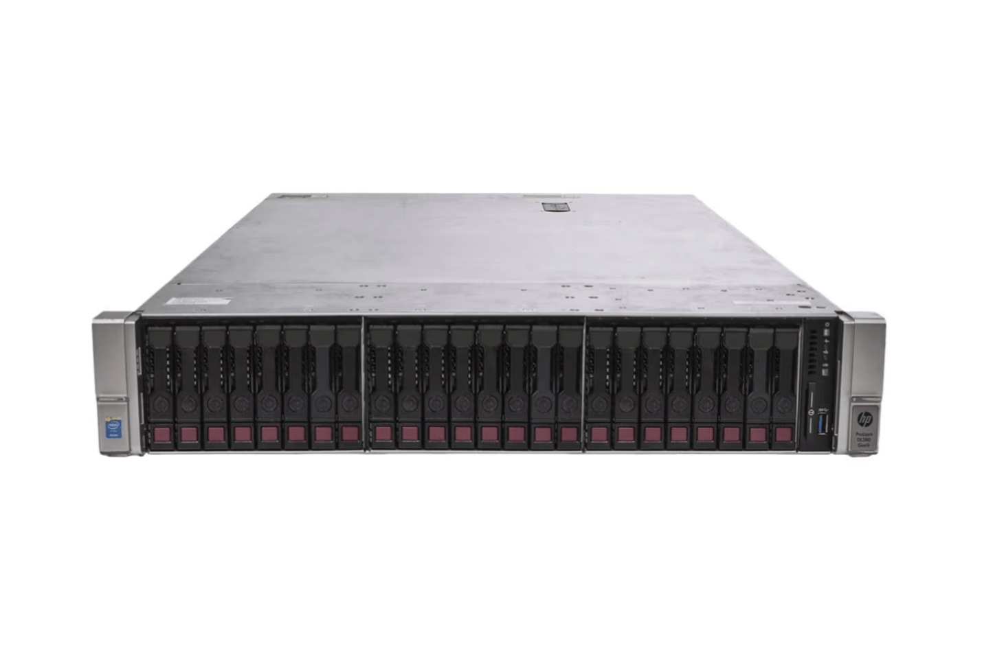 Refurbished HPE ProLiant DL380 Gen9 24-Bay 2.5" 2U server, front view