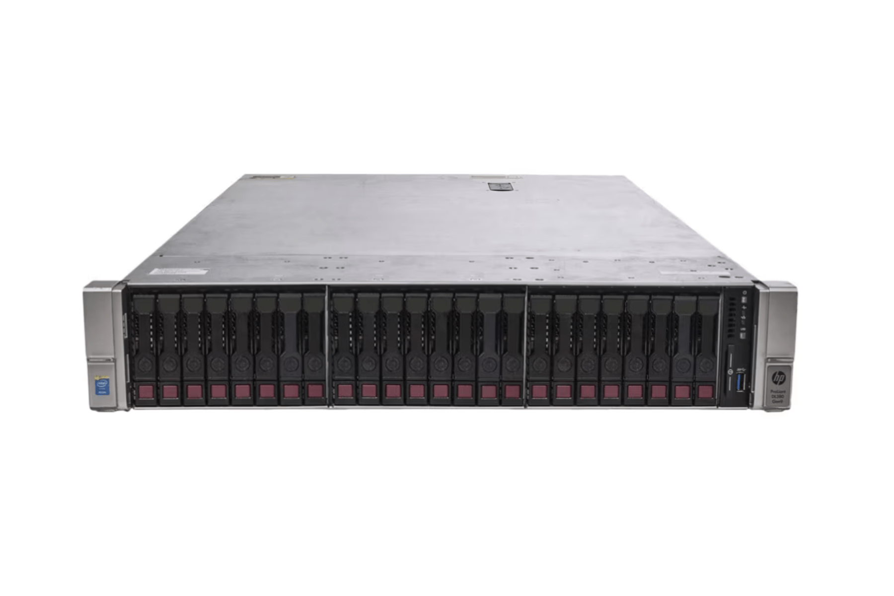 Refurbished HPE ProLiant DL380 Gen9 24-Bay 2.5" 2U server, front view